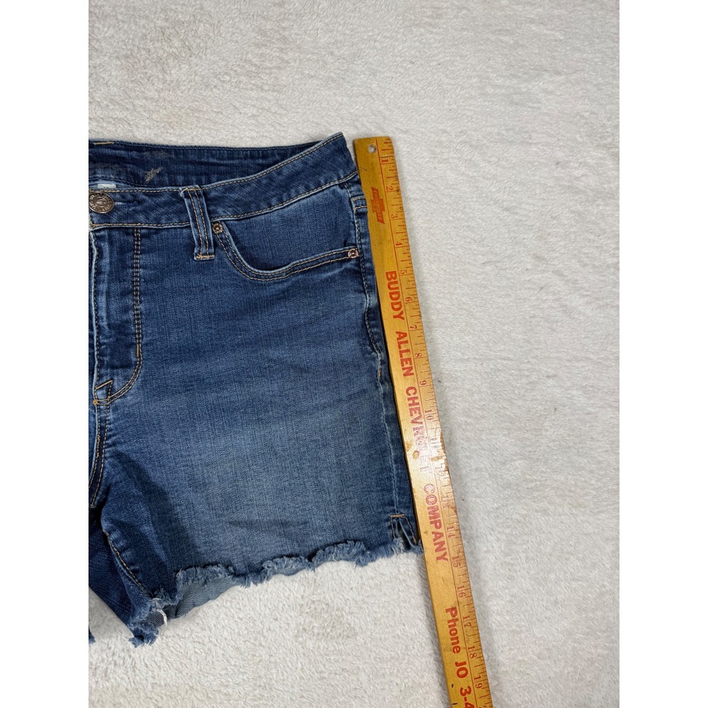 Seven7 Denim Shorts Womens 10 Blue Excellent Frayed Raw Hem Casual Cutoffs - Picture 4 of 10